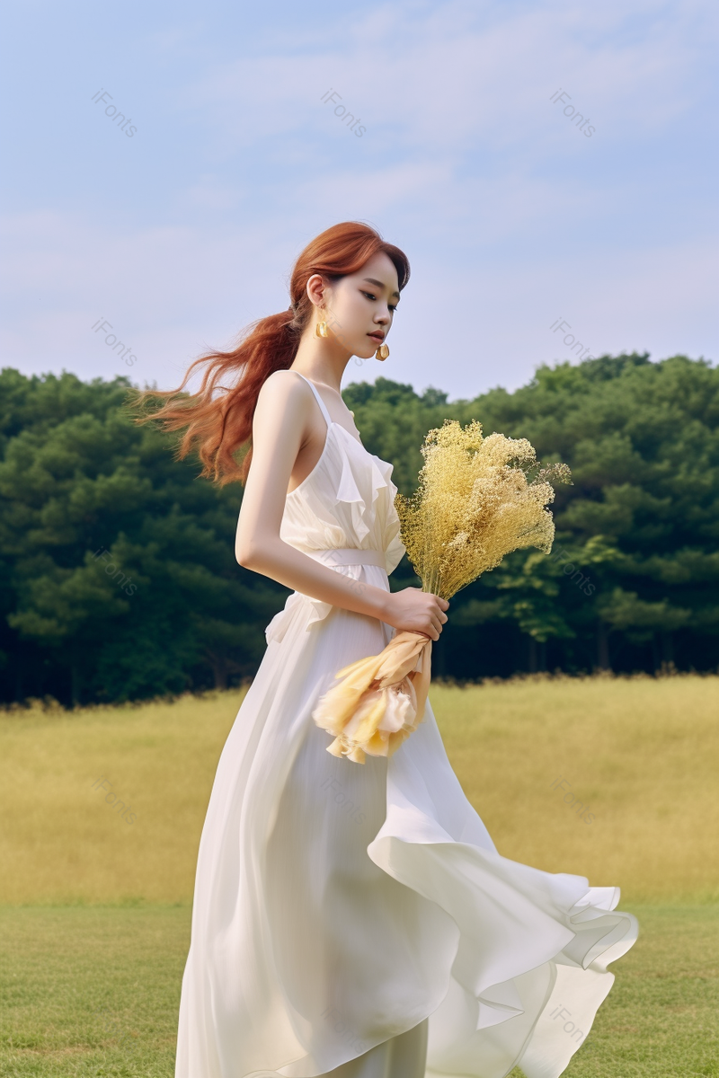 年轻清新夏日美女侧面拍摄,高清,摄影图,摄影图片,图片大全,摄影图免费下载